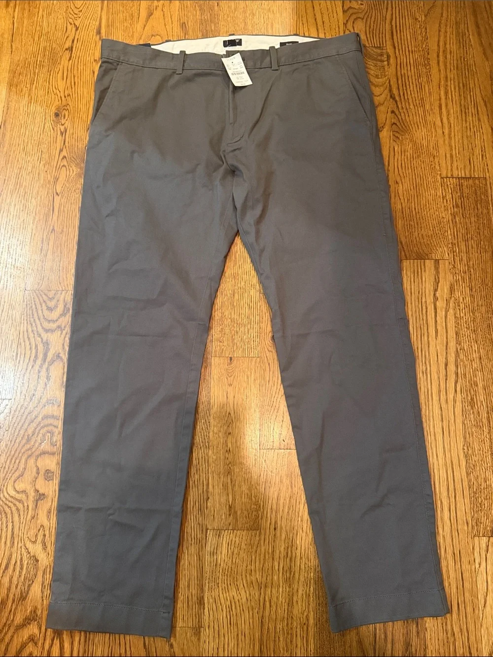 J. Crew Men's Gray Chino Pants - Straight Fit slim cotton